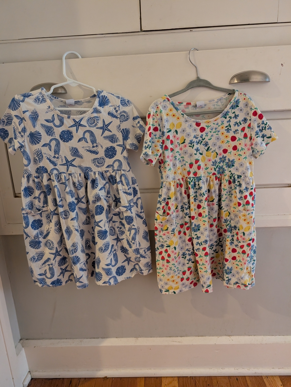 Old Navy Girls' Short-Sleeve Cotton Dresses - Blue Seashell & Multicolor Fruit